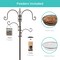 Best Choice Products 91in 4-Hook Bird Feeding Station, Steel Multi-Feeder Stand w/ 2 Feeders, Tray, Bird Bath